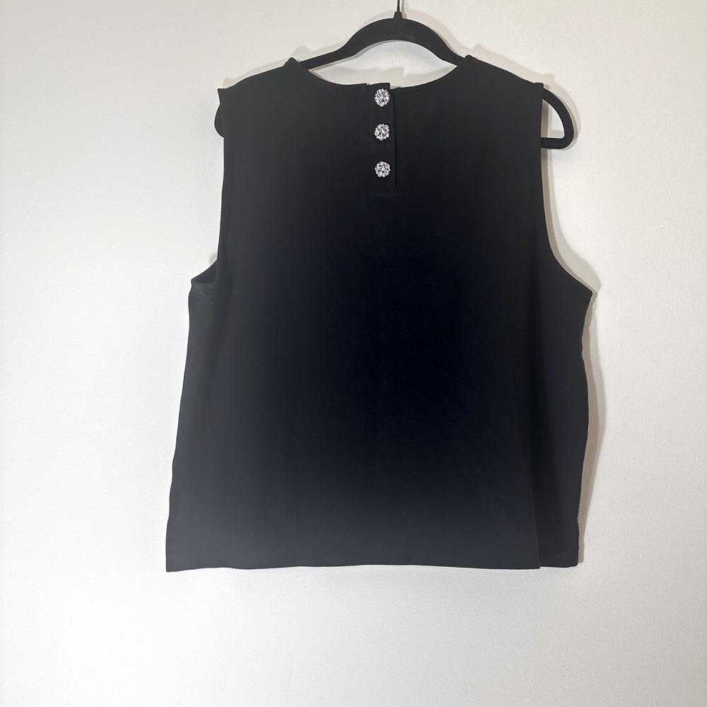 J.Crew Jeweled button back ponte black sleeve blouse size XXL - Picture 3 of 10
